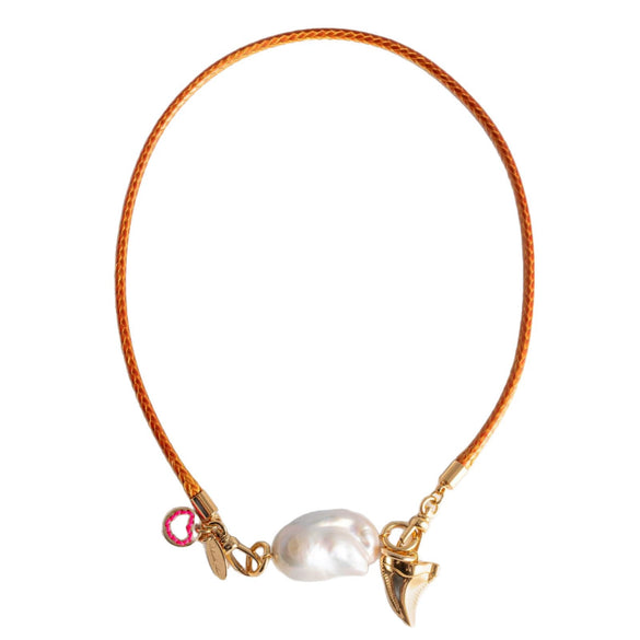 Stainless Steel Geometric Constellation Pearl Pendant Cotton Rope Necklace With Electroplating For Women