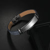 Stainless Steel Geometric Couple Sports Bracelet With Laser Engraving And Polish Design
