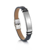 Stainless Steel Geometric Couple Sports Bracelet With Laser Engraving And Polish Design