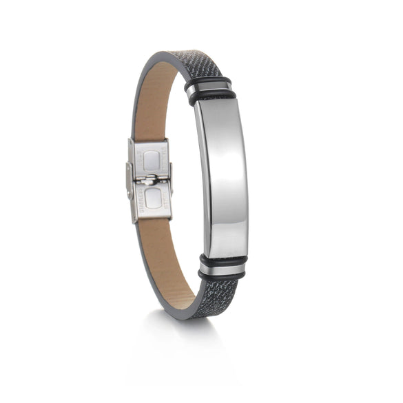 Stainless Steel Geometric Couple Sports Bracelet With Laser Engraving And Polish Design