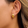 Stainless Steel Geometric Cring Earrings With Electroplating Classic Design For Women