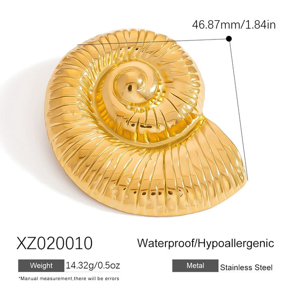 Stainless Steel Geometric Croissant Brooch Electroplated Urban Simplicity Jewelry