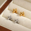 Stainless Steel Geometric Cross Earrings For Women Electroplated