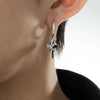 Stainless Steel Geometric Cross Earrings With Entwined Thorn Design Lasercut Punk Ear Studs And Ear Clips For Men And Women