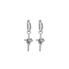 Stainless Steel Geometric Cross Earrings With Entwined Thorn Design Lasercut Punk Ear Studs And Ear Clips For Men And Women