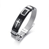 Stainless Steel Geometric Cross Mesh Men's Adjustable Bracelet Jewelry With Electroplating