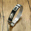 Stainless Steel Geometric Cross Mesh Men's Adjustable Bracelet Jewelry With Electroplating