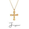 Stainless Steel Geometric Cross Necklace Electroplated