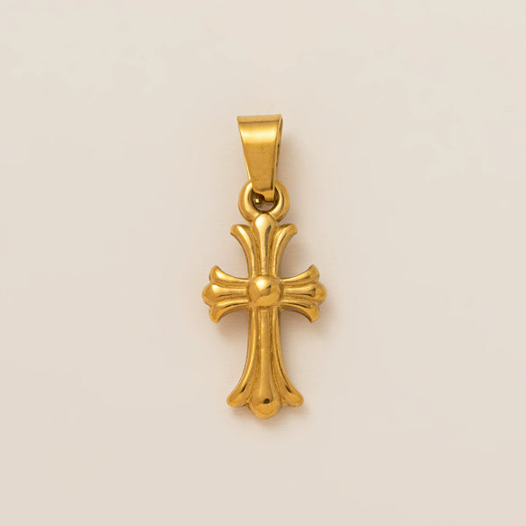 Stainless Steel Geometric Cross Pendant Jewelry Accessories With 18K Gold Electroplating
