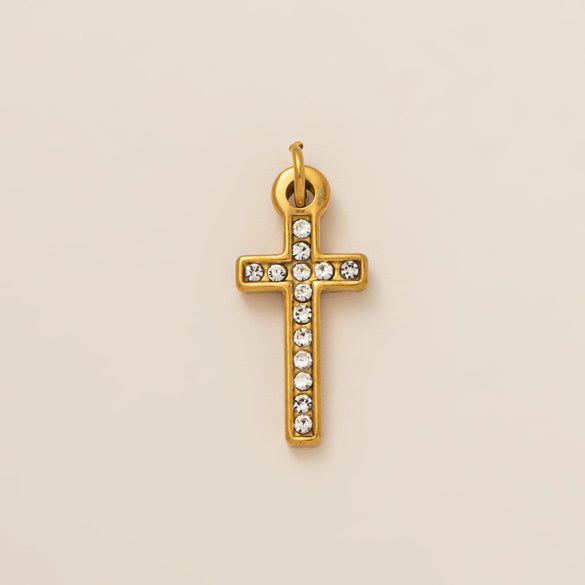 Stainless Steel Geometric Cross Pendant Jewelry Accessories With 18K Gold Electroplating