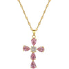 Stainless Steel Geometric Cross Zircon Light Luxurious Necklace