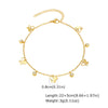 Stainless Steel Geometric Crown Butterfly Cross Ball Bead Zircon Anklet For Women