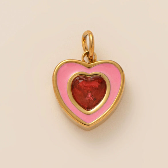 Stainless Steel Geometric Crystal Pendant With Vacuum Plated 18K Gold Color Preservation For Diy