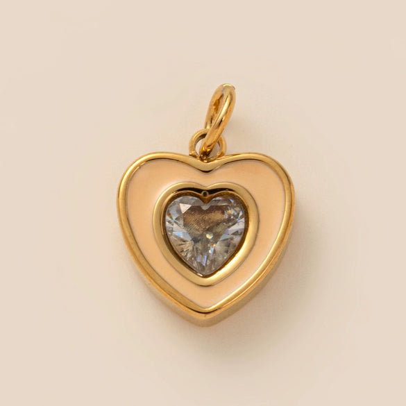 Stainless Steel Geometric Crystal Pendant With Vacuum Plated 18K Gold Color Preservation For Diy