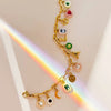 Stainless Steel Geometric Crystal Pendant With Vacuum Plating In 18K Gold Color