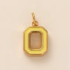 Stainless Steel Geometric Crystal Pendant With Vacuum Plating In 18K Gold Color