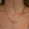 Stainless Steel Geometric Crystal Pendant With Vacuum Plating In 18K Gold Color