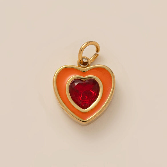 Stainless Steel Geometric Crystal Pendant With Vacuum Plating In 18K Gold Color
