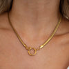 Stainless Steel Geometric Crystal Pendant With Vacuum Plating In 18K Gold Color