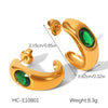 Stainless Steel Geometric Cshaped Earrings Inlaid With Zircon