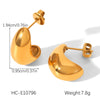 Stainless Steel Geometric Cshaped Earrings Inlaid With Zircon