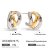 Stainless Steel Geometric Cshaped Electroplated Highend Stud Earrings For Women