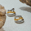 Stainless Steel Geometric Cshaped Electroplated Highend Stud Earrings For Women