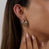 Stainless Steel Geometric Cshaped Electroplated Highend Stud Earrings For Women