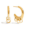 Stainless Steel Geometric Cshaped Multihoop Electroplated Earrings For Women
