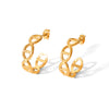 Stainless Steel Geometric Cshaped Women's Electroplated Earrings