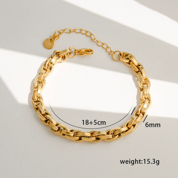 Stainless Steel Geometric Cuban Bracelet Electroplated Jewelry For Ladies And Unisex