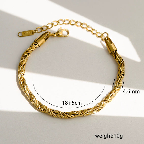 Stainless Steel Geometric Cuban Bracelet Electroplated Jewelry For Ladies And Unisex