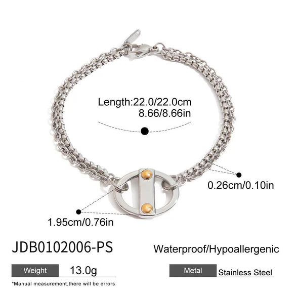 Stainless Steel Geometric Cuban Bracelet Electroplated Women's Light Luxury Highend Jewelry