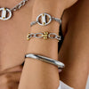 Stainless Steel Geometric Cuban Bracelet Electroplated Women's Light Luxury Highend Jewelry