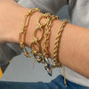 Stainless Steel Geometric Cuban Bracelet For Women With Electroplating Treatment