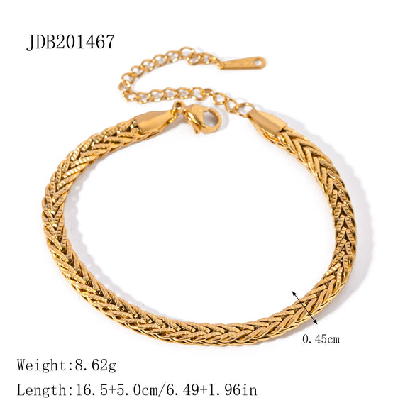 Stainless Steel Geometric Cuban Bracelet For Women With Electroplating Treatment