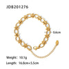 Stainless Steel Geometric Cuban Bracelet For Women With Electroplating Treatment