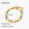 Stainless Steel Geometric Cuban Bracelet For Women With Electroplating