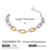 Stainless Steel Geometric Cuban Bracelet For Women With Electroplating