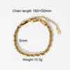Stainless Steel Geometric Cuban Bracelet For Women With Electroplating