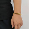 Stainless Steel Geometric Cuban Chain Bracelet With Buckle Electroplated Hip Hop Link Jewelry For Men And Women