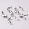 Stainless Steel Geometric Curved Rod Inner Tooth Ear Enlarged Earrings For Body Puncture