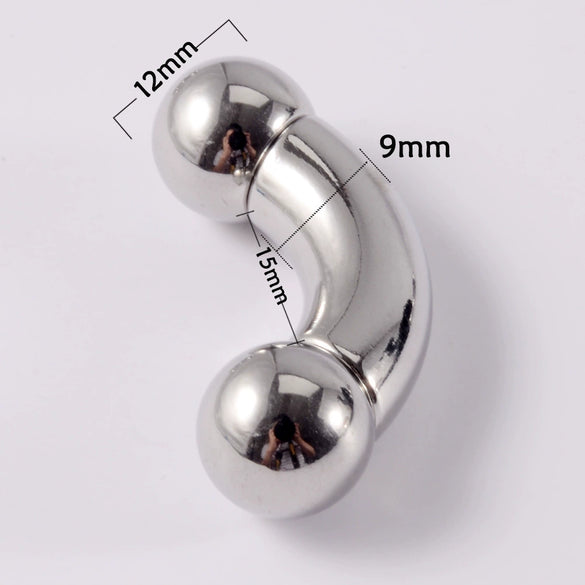 Stainless Steel Geometric Curved Rod Inner Tooth Ear Enlarged Earrings For Body Puncture