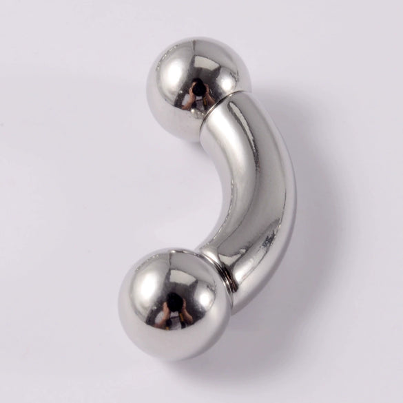 Stainless Steel Geometric Curved Rod Inner Tooth Ear Enlarged Earrings For Body Puncture