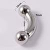 Stainless Steel Geometric Curved Rod Inner Tooth Ear Enlarged Earrings For Body Puncture