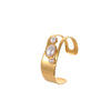 Stainless Steel Geometric Cut Out Pearl Inlaid Open Bracelet Plated With 18K Gold For Women Fashion Jewelry