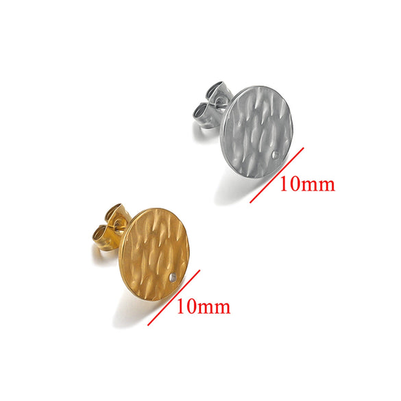 Stainless Steel Geometric Cylindrical Stud Earrings Jewelry Accessories With Electroplating