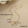 Stainless Steel Geometric Daisy Butterfly Pendant Necklace With Electroplating Fashion Style