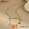 Stainless Steel Geometric Daisy Butterfly Pendant Necklace With Electroplating Fashion Style