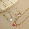 Stainless Steel Geometric Daisy Butterfly Pendant Necklace With Electroplating Fashion Style